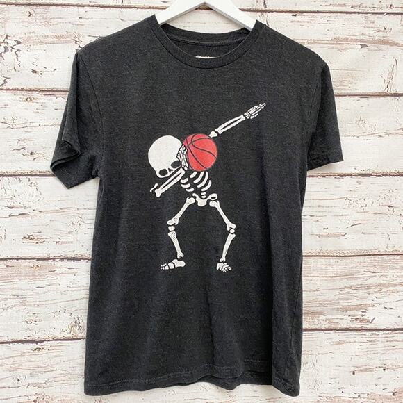 TEE PUBLIC Dabbing Skeleton Basketball Shirt Sz S - Picture 1 of 3